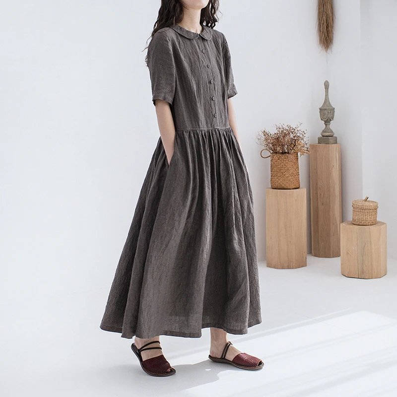 98% Linen dress for women