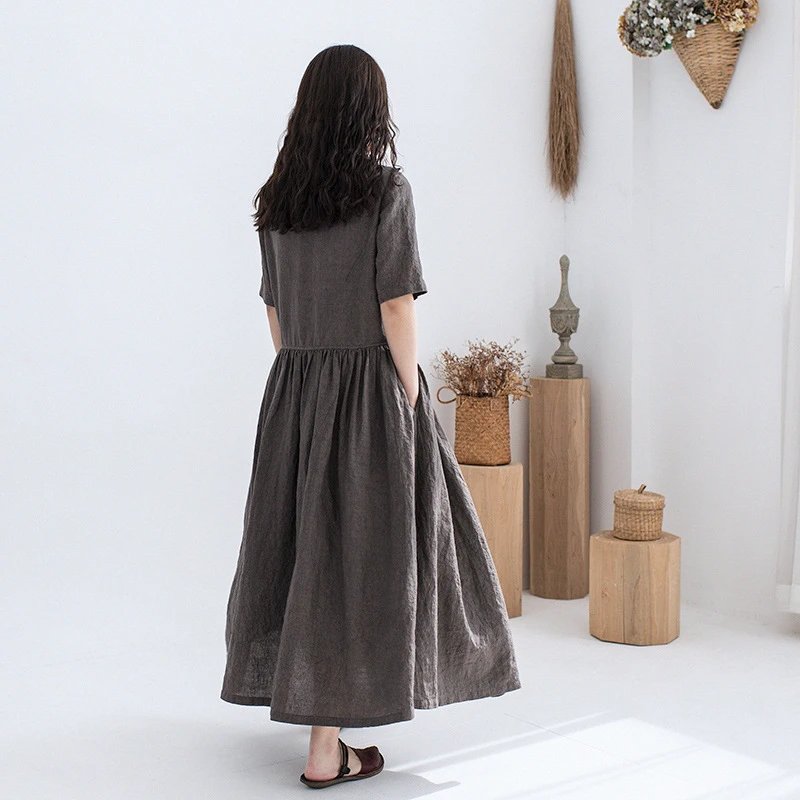98% Linen dress for women